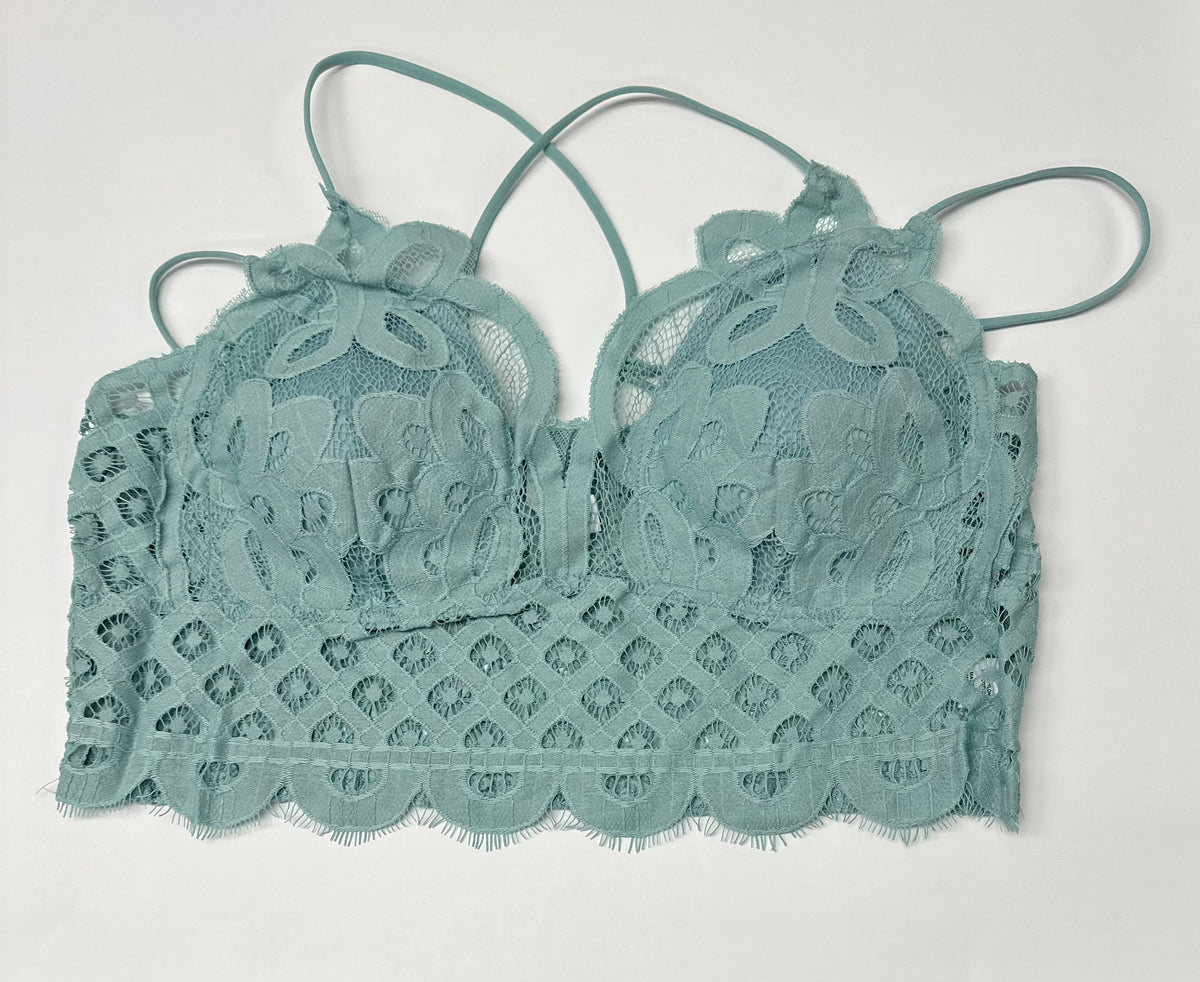 Crochet Lace Longline Bralette - Firefly