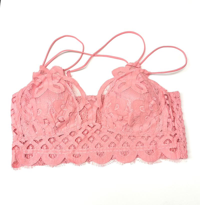 Tampa Nights Crochet Bralette In Light Pink • Impressions Online