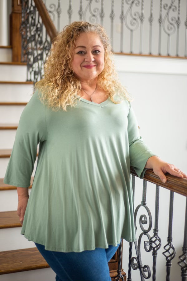 Extended Plus V-Neck Tunic Top