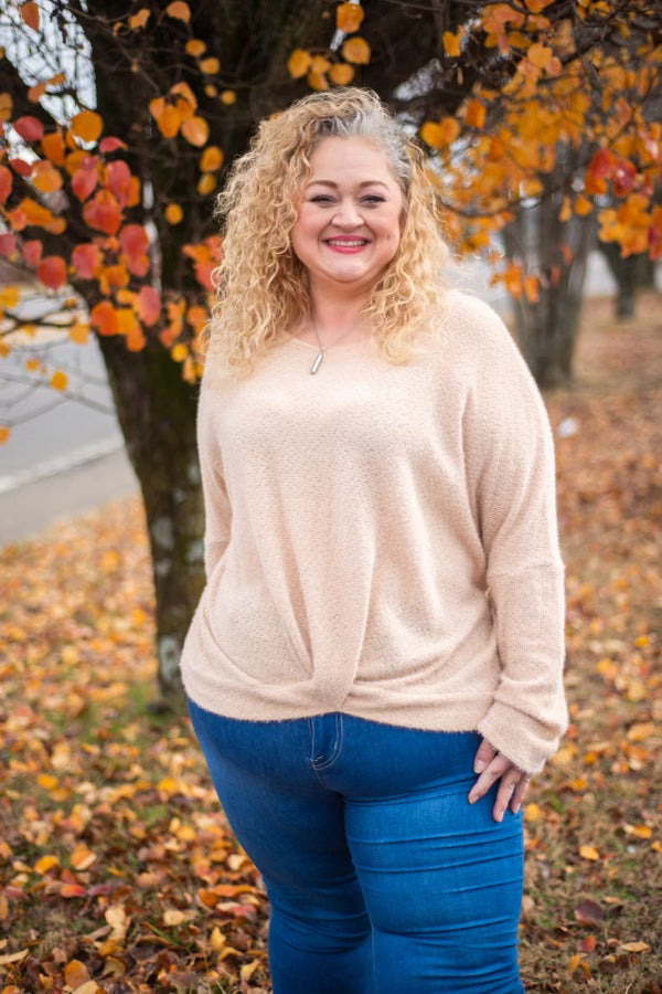 Extended Plus Twist Banded Hem Sweater