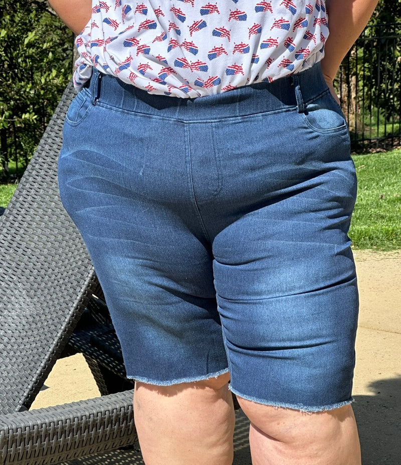 Extended Plus Pull On Bermuda Shorts